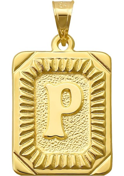 14 Ayar Altın P Harfi Kolye Ucu