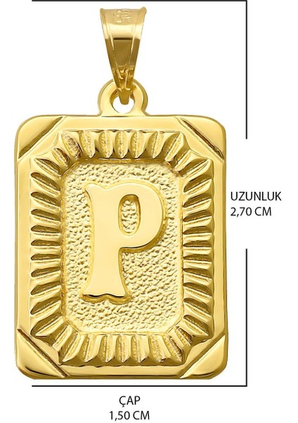 14 Ayar Altın P Harfi Kolye Ucu fiyatları