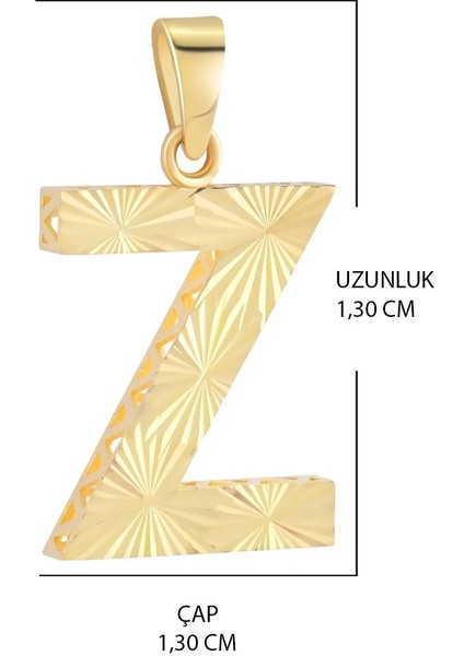 14 Ayar Altın Z Harfi Kolye Ucu fiyatları