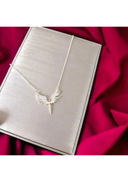 Kadın Kolye – Anka Kuşu Tasarımlı Zirkon Taşlı Altın Kaplama, Kararmaz Çelik fiyatları