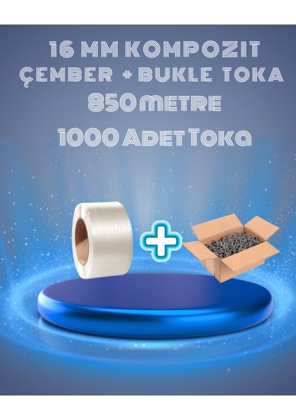 16 mm Beyaz Kompozit Lifli Çember ve Bukle Toka