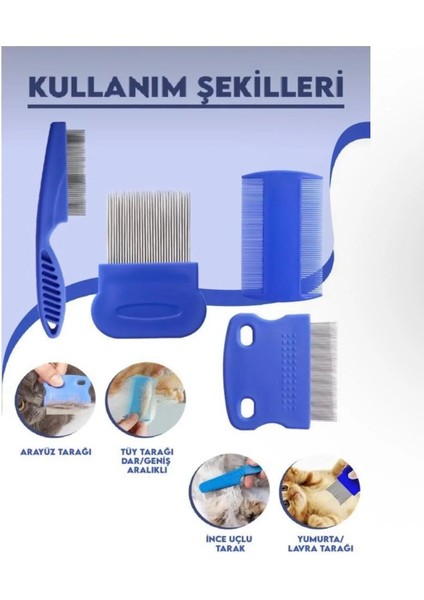 4’lü Kedi Köpek Bit Tarak Seti | Tüy Temizleme ve Kıtık Açma Bakım Seti fiyatları