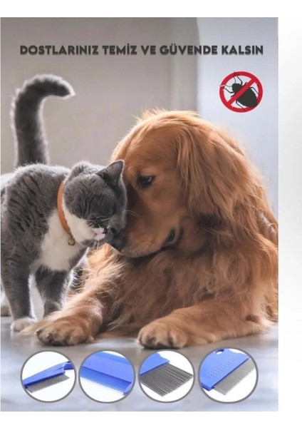 4’lü Kedi Köpek Bit Tarak Seti | Tüy Temizleme ve Kıtık Açma Bakım Seti modelleri