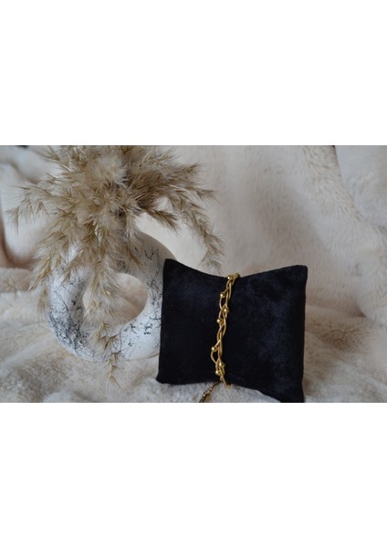 Çelik Saç Örgülü Gold Bileklik modelleri