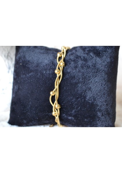 Çelik Saç Örgülü Gold Bileklik fırsatları