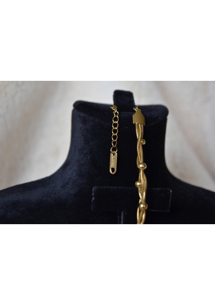 Çelik Saç Örgülü Gold Bileklik indirimleri