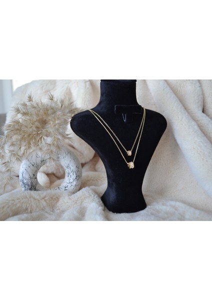 3'lü Yuvarlak Gold Çelik Kolye fırsatları