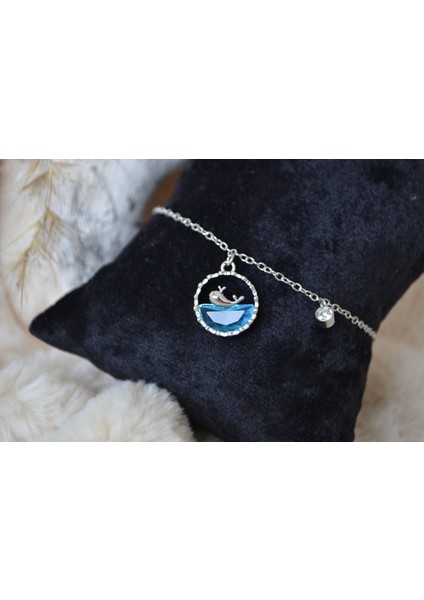 Yunus Balığı Temalı Çelik Silver Bileklik