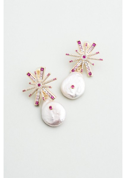 Inci Yıldızı 18 Ayar Sarı Altın Kaplama Gümüş Küpe