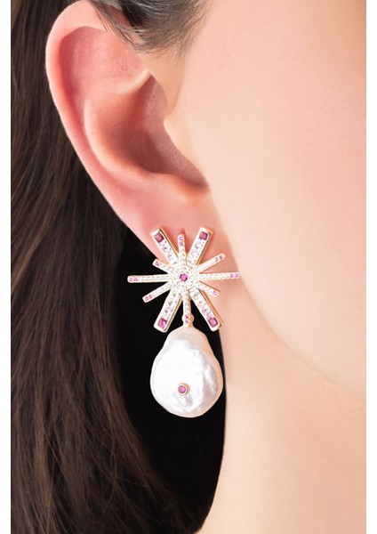 Inci Yıldızı 18 Ayar Sarı Altın Kaplama Gümüş Küpe fiyatları