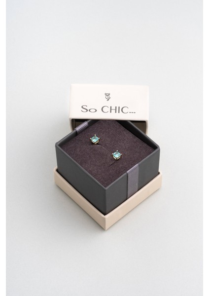 Mira 18 Ayar Sarı Altın Kaplama Gümüş Tektaş Küpe indirimleri