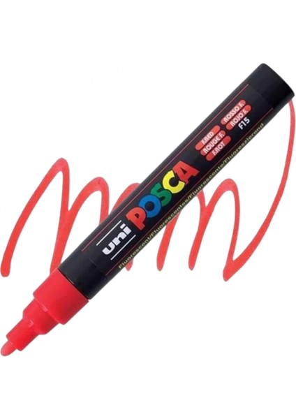 ball Posca (1.8-2.5) Su Bazlı Boyama Markörü Florasan Kırmızı ( N ) (Uni-Pc-5m)
