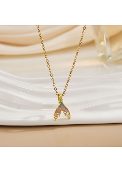 Yeni Çelik Zinciri Dönen Kolye Kolye Kadın Basit Yüz Aksesuarlı Hafif Lüks (Yurt Dışından)