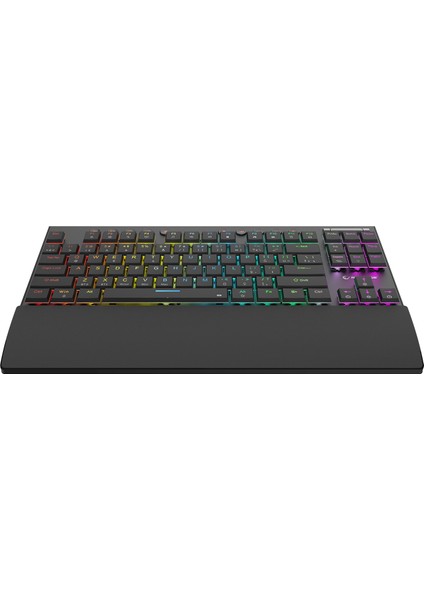 Beru Siyah 2.4g + Bt Wireless Red Swıtch Mekanik Gaming Oyuncu Klavye Slim Low Profile Rgb Tkl fırsatları