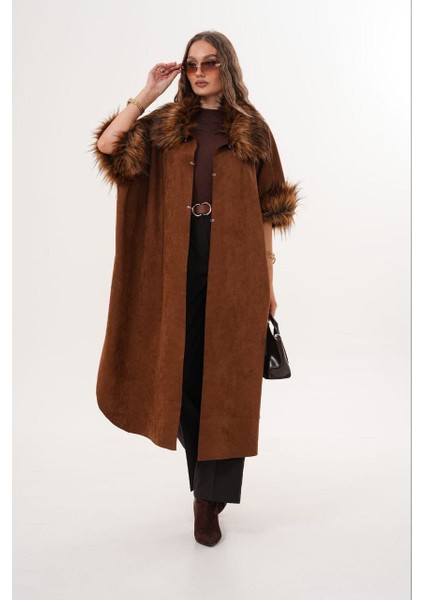 Yaka ve Kol Detaylı 38 - 50 Beden Aralığı Giyilebilen Panço fiyatları