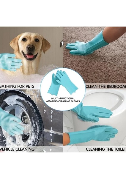 Tırtıklı Kedi Köpek Yıkama ve Fırçalama Eldiveni | Sağ-Sol Seçenekli | Çok Amaçlı Eldiven fırsatları