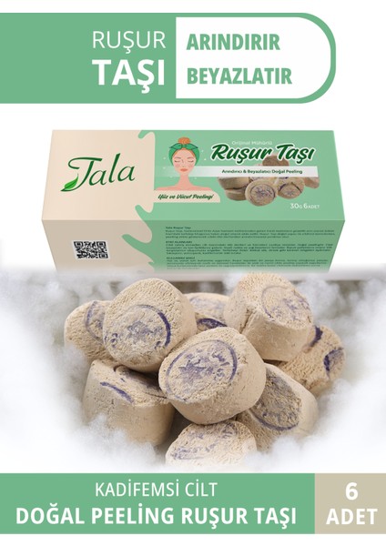 6 Adet Iran Ruşur Taşı Mühürlü Doğal Peeling (Iran Hamam Taşı)