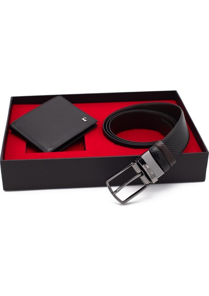 Çift Yönlü Deri Kemer & Cüzdan Ikili Set PCCİFT04SK-2060A55