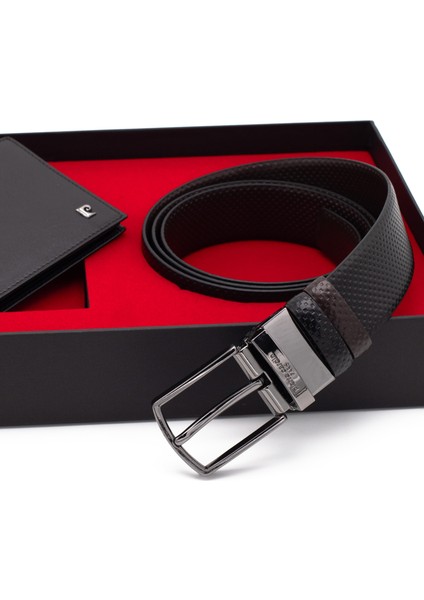 Çift Yönlü Deri Kemer & Cüzdan Ikili Set PCCİFT04SK-2060A55 modelleri