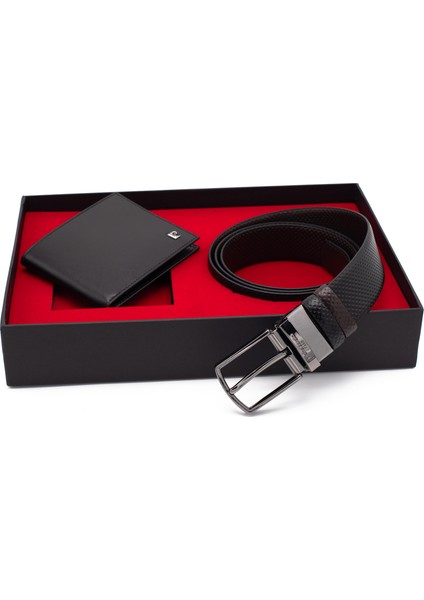 Çift Yönlü Deri Kemer & Cüzdan Ikili Set PCCİFT04SK-3664F2I