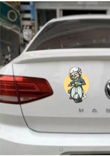 Scooter Vespa Kuru Kafa Sticker, Araba Oto Motosiklet Sticker 00012 fırsatları