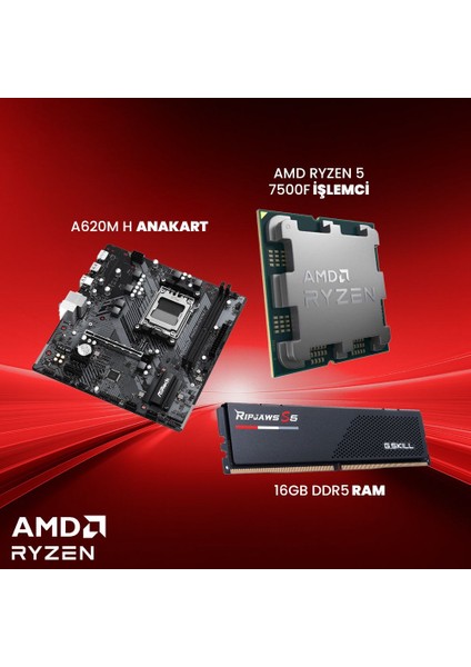 Oem Amd Ryzen 5 7500F Işlemci + A620M H Anakart + 16GB Ddr5 Ram Bundle