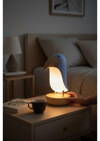 Toucan Bird Masa Lambası, Gece Lambası, Şarjlı, Abajur