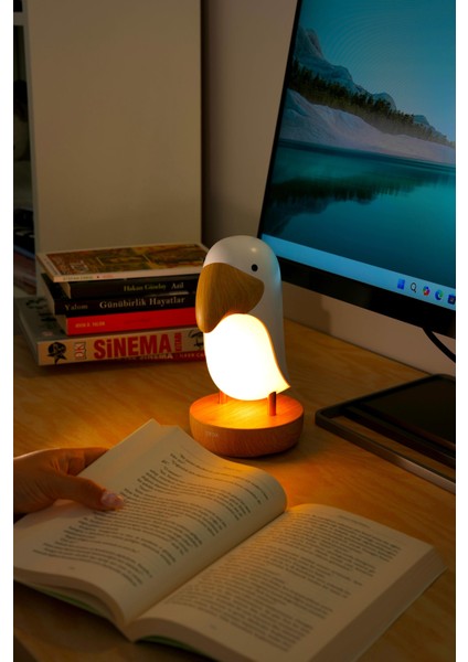 Toucan Bird Masa Lambası, Gece Lambası, Şarjlı, Abajur