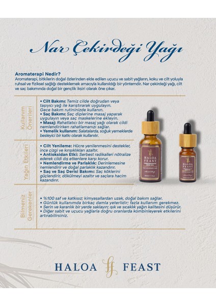 Haloa Feast Nar Çekirdeği Yağı - Pomegranate Seed Oil 10 ml 0,3 Fl.oz Akışlı Kapak fiyatları