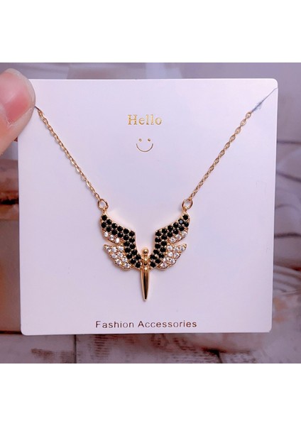 Yeni Bakır Kaplama Mikro-Set Zirkon Metin Tasarımı Moda Basit ve Çok Yönlü Kolye Ucu Kolye (Yurt Dışından)