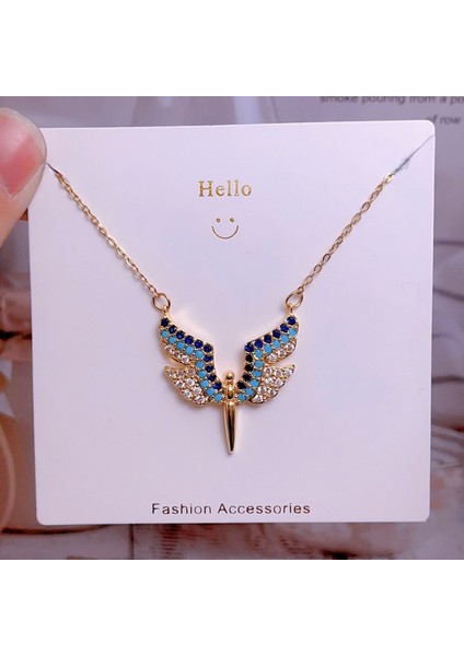 Yeni Bakır Kaplama Mikro-Set Zirkon Metin Tasarımı Moda Basit ve Çok Yönlü Kolye Ucu Kolye (Yurt Dışından)