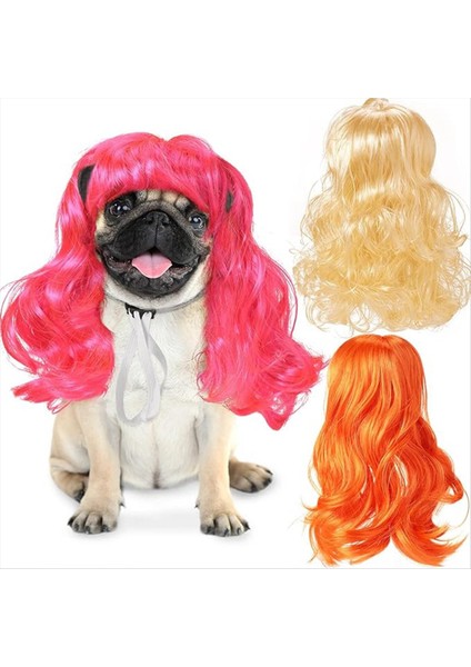 C Pet Peruk Kedileri ve Köpek Perukları Komik Cosplay Pet Meapwear Köpek Kedileri Ayarlanabilir Elastik Bantlar ile Peruklar (Yurt Dışından)