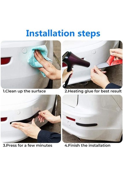 Suv Mpv Için Karbon Fiber Araba Tampon Koruyucu Kauçuk Şeritler, 2 Adet (Yurt Dışından)