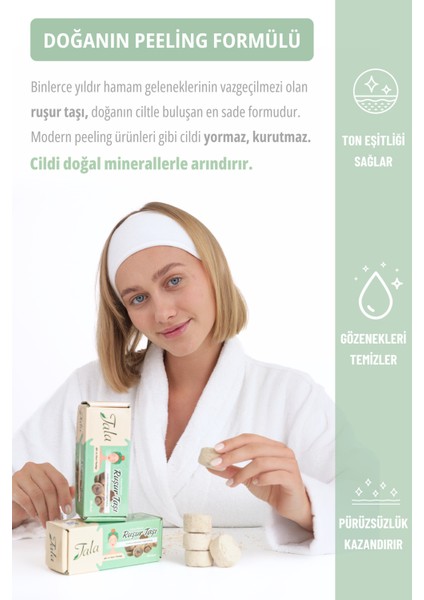 6 Adet Iran Ruşur Taşı Mühürlü Doğal Peeling (Iran Hamam Taşı)