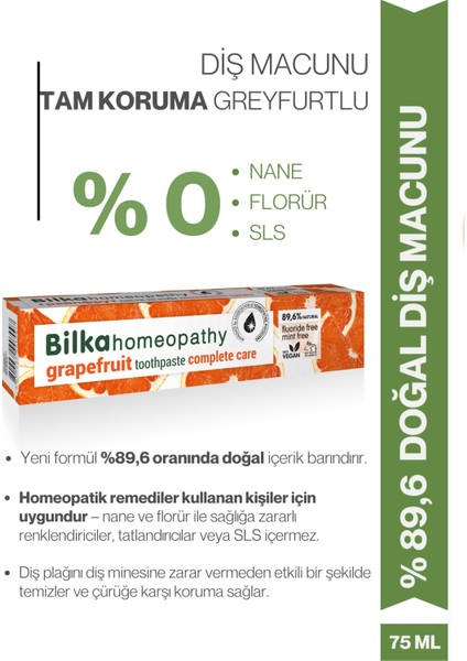 Homeopati Diş Macunu Complete Care Greyfurt modelleri