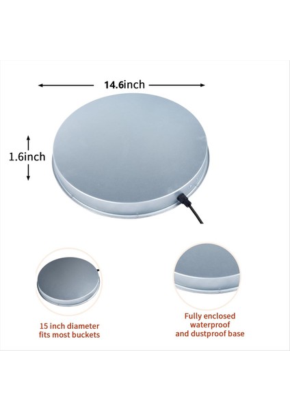 Tavuk Waterer Isıtıcı Büyük Isıtmalı Kümes Hayvanları Sulu Taban, 6.4ft Güç Kablosu ve Termostat Abd Fişi ile 37X37X4CM (Yurt Dışından)
