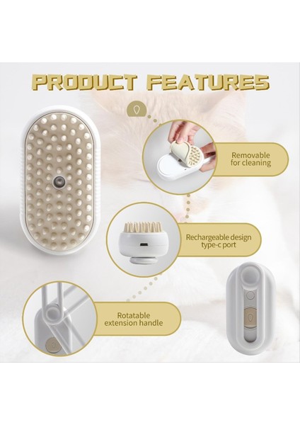 Buhar Fırçası Buhar Kedileri Tarak Su Buharlı Kedi Fırçası Elektrik Spreyleri Saç Fırçaları Kediler Masaj Tımarlama Epilasyon Tarağı (Yurt Dışından) fırsatları