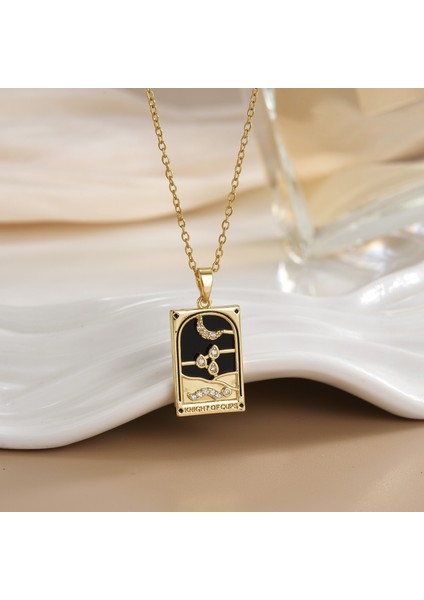 Yeni Bakır Kaplama Mikro-Set Zirkon Metin Tasarımı Moda Basit ve Çok Yönlü Kolye Ucu Kolye (Yurt Dışından)