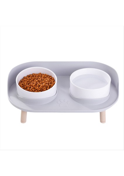 Besleyici Pet Anti-Kefresi Çift Kase Besleyici Kedi Köpeği Içme Suyu Besleyici Servikal Koruma Evcil Hayvan Malzemeleri Açık Gri (Yurt Dışından) fiyatları