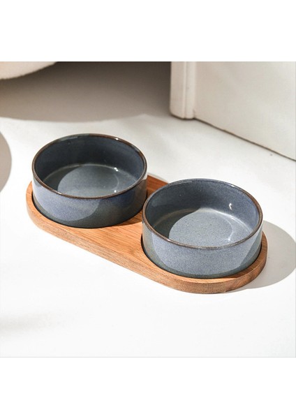 Boyun Koruyucu Yakalı Cömert Anti-Collision Ahşap Tepsisi Evcil Hayvan Besleme Malzemeleri ile Seramik Evcil Hayvan Kase Kedi Aksesuarları (Yurt Dışından) modelleri