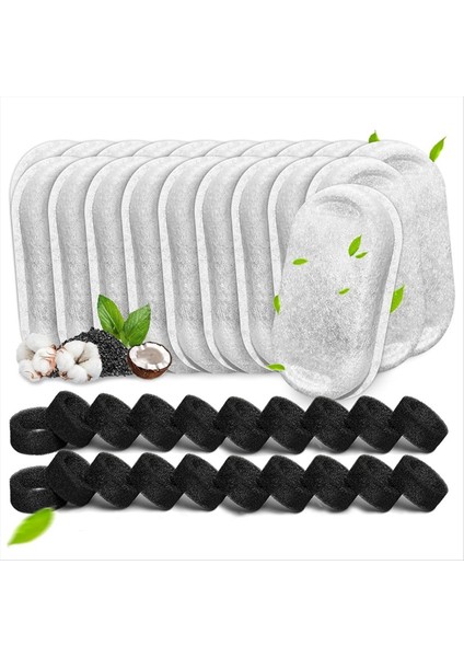 40PCS Kedi Su Çeşmesi Filtreleri 67OZ/2L ve 108/3.2L Paslanmaz Çelik Pet Çeşmesi Kedi Değiştirme Filtreleri Süngerler (Yurt Dışından)