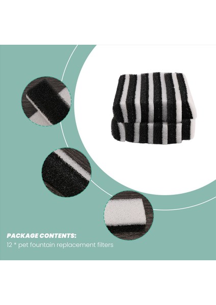 12 Paket Pet Su Çeşmesi Filtresi, Kedi Köpek Su Çeşmesi Yedek Filtreleri WF020 Su Çeşmesi (Yurt Dışından) indirimleri