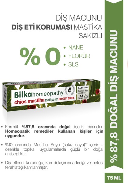 Homeopati Diş Macunu Mastika Sakızlı modelleri