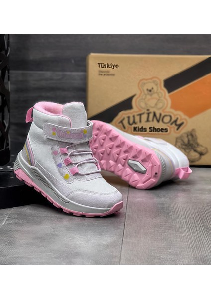 Kız Çocuk Yarım Bot Su Geçirmez Parlak Simli Cırt Cırtlı Termal Bot