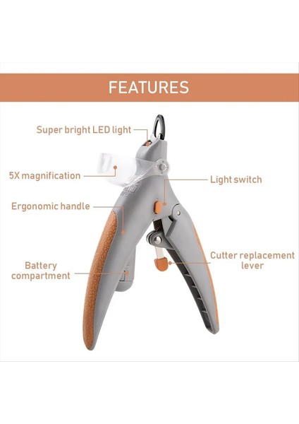 Köpek Tırnak Makası Klipsi Kesici Elektrikli LED Işık Kedi Köpek Ürünleri Köpek Aksesuarları Evcil Hayvanlar Malzemeleri Bir Şey (Yurt Dışından) fırsatları