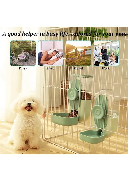 Asılı Otomatik Evcil Hayvan Maması Su Dağıtıcı, Otomatik Yerçekimi Evcil Hayvan Besleyici ve Sulayıcı Seti, Kafes Gıda Kasesi Köpek Besleme Istasyonu (Yurt Dışından) fırsatları