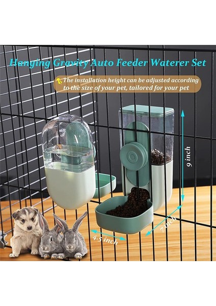 Asılı Otomatik Evcil Hayvan Maması Su Dağıtıcı, Otomatik Yerçekimi Evcil Hayvan Besleyici ve Sulayıcı Seti, Kafes Gıda Kasesi Köpek Besleme Istasyonu (Yurt Dışından) indirimleri