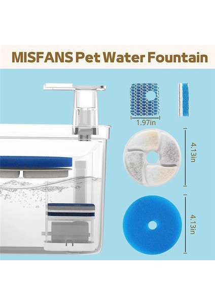 Kedi Su Çeşmesi Yedek Filtreleri Pet Su Çeşmesi Değiştirme Filtresi 74 Oz/2.2l Otomatik Için Uygun (Yurt Dışından) fiyatları