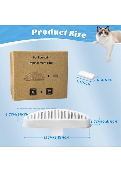 6pcs Kedi Su Çeşmesi Filtreleri Uahpet Su Çeşmesi 67OZ/2L Kedi Su Çeşmesi Kedi Çeşmesi Değiştirme Filtre (Yurt Dışından) indirimleri