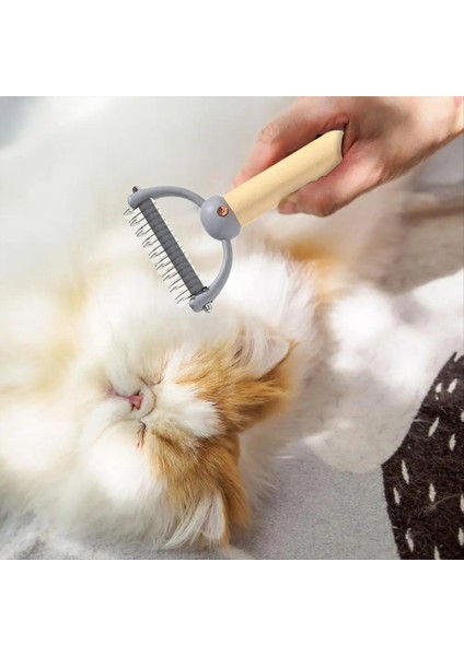 Astar Tırmık Fırçası Demating Kedi Tombulları Tımar Için Uzun Saçlı Kediler Çift Taraflı Alt Kat Tırmığı Pet Pet Pet Peting B. (Yurt Dışından) fırsatları